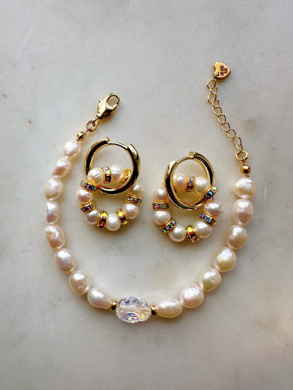 Браслет Скарабей Сваровски из жемчуга