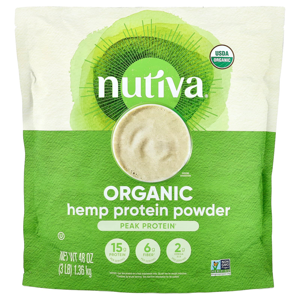 Nutiva, Порошок из органического конопляного протеина, 1,36 кг (3 фунта)
