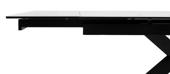 Стол BELLUNO 160 MARBLES KL-99 Белый мрамор матовый, итальянская керамика/ черный каркас