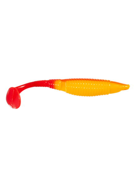 Приманка ZUB-WIBRA 90мм(3,5")-5шт, (цвет 011) желтое тело-красный хвост