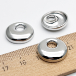 Подвеска Бублик, цвет серебро (родий), размер 18 мм, отверстие 5 мм, цена за 1 шт