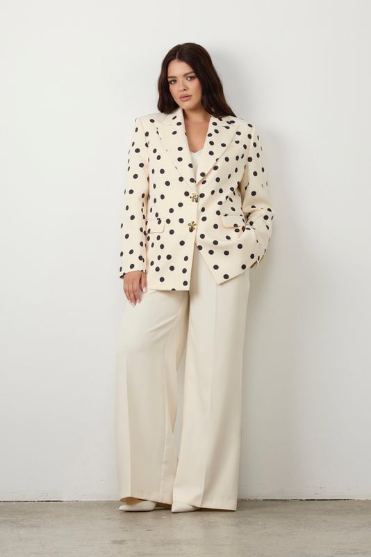 Жакет однобортный, принт горох