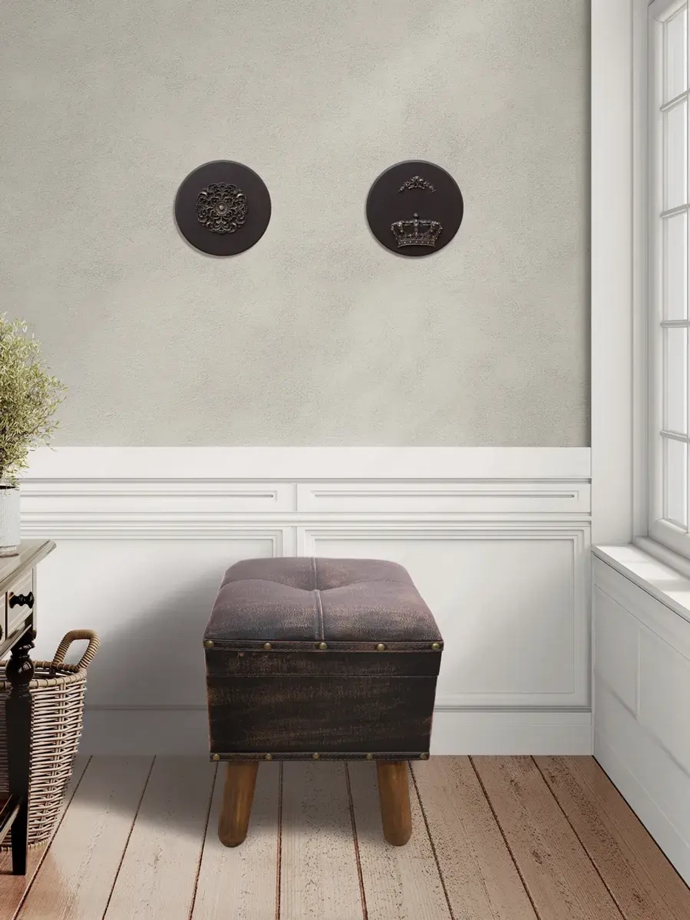 Пуфик для прихожей с ящиком 30*34 см