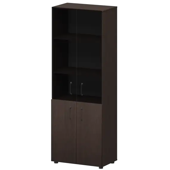 Стеллаж комбинированный с стеклянными фасадами К-934,К-942,К-946,КФ-942,КФ-946 720x420x2000 Приоритет