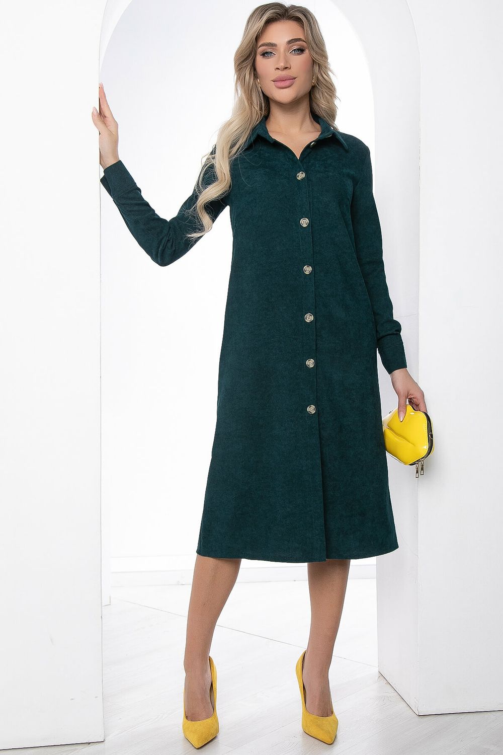 Платье рубашка "Джоанна" (изумруд) П8528 LT Collection