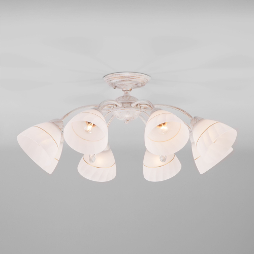 Потолочная люстра со стеклянными плафонами 30156/8 белый с золотом