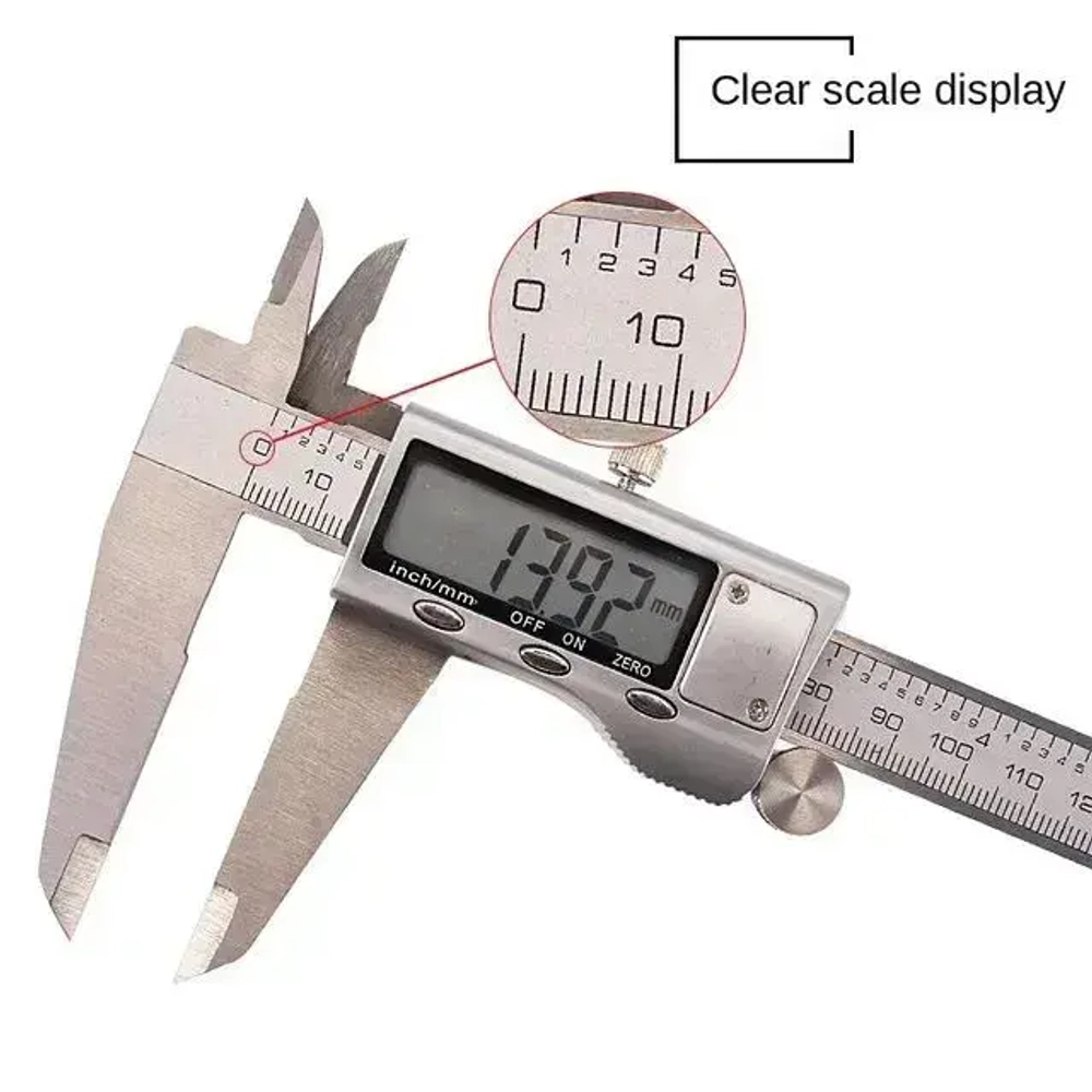 Штангенциркуль металлический в футляре электронный 150 мм с глубиномером