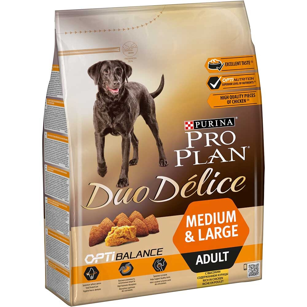 Pro Plan Duo Delice Chicken - сухой корм для собак средних и крупных пород (курица/рис)