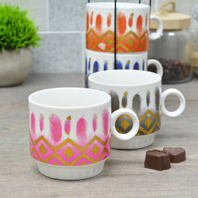 Набор кружек 4шт 200мл на подставке, 7501