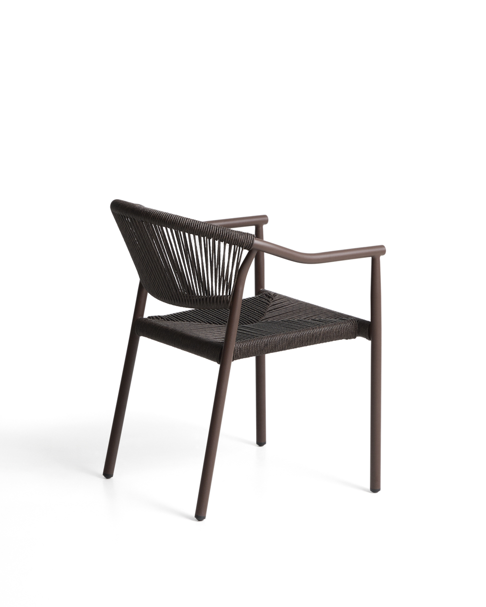 Уличный стул Livadia из коричневого алюминия и веревки