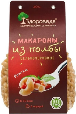 Макаронные изделия ц/з из полбы Рожки Здороведа 350г