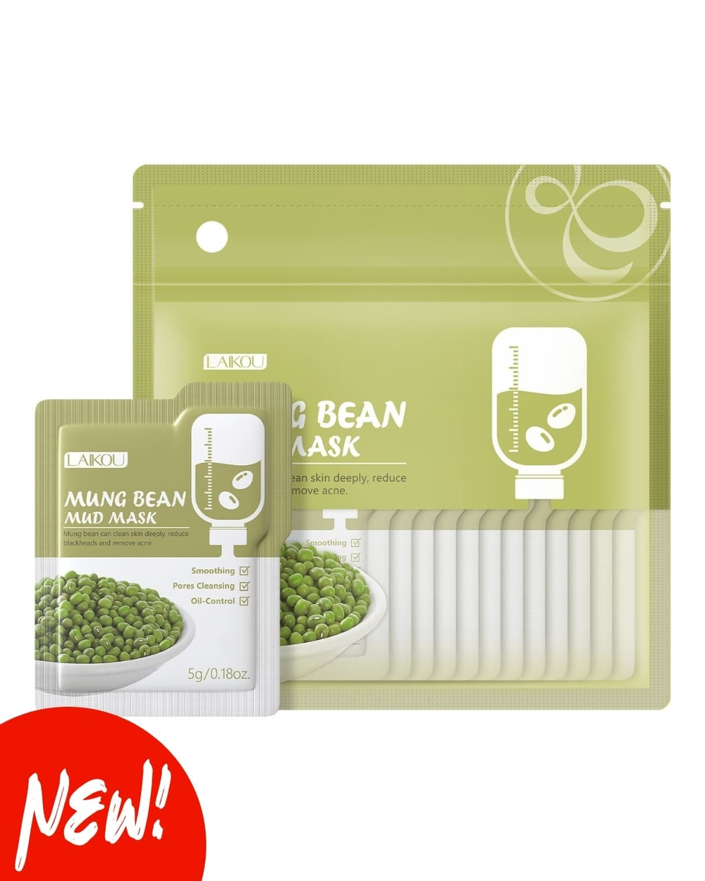 Глиняная маска для лица с бобами мунг