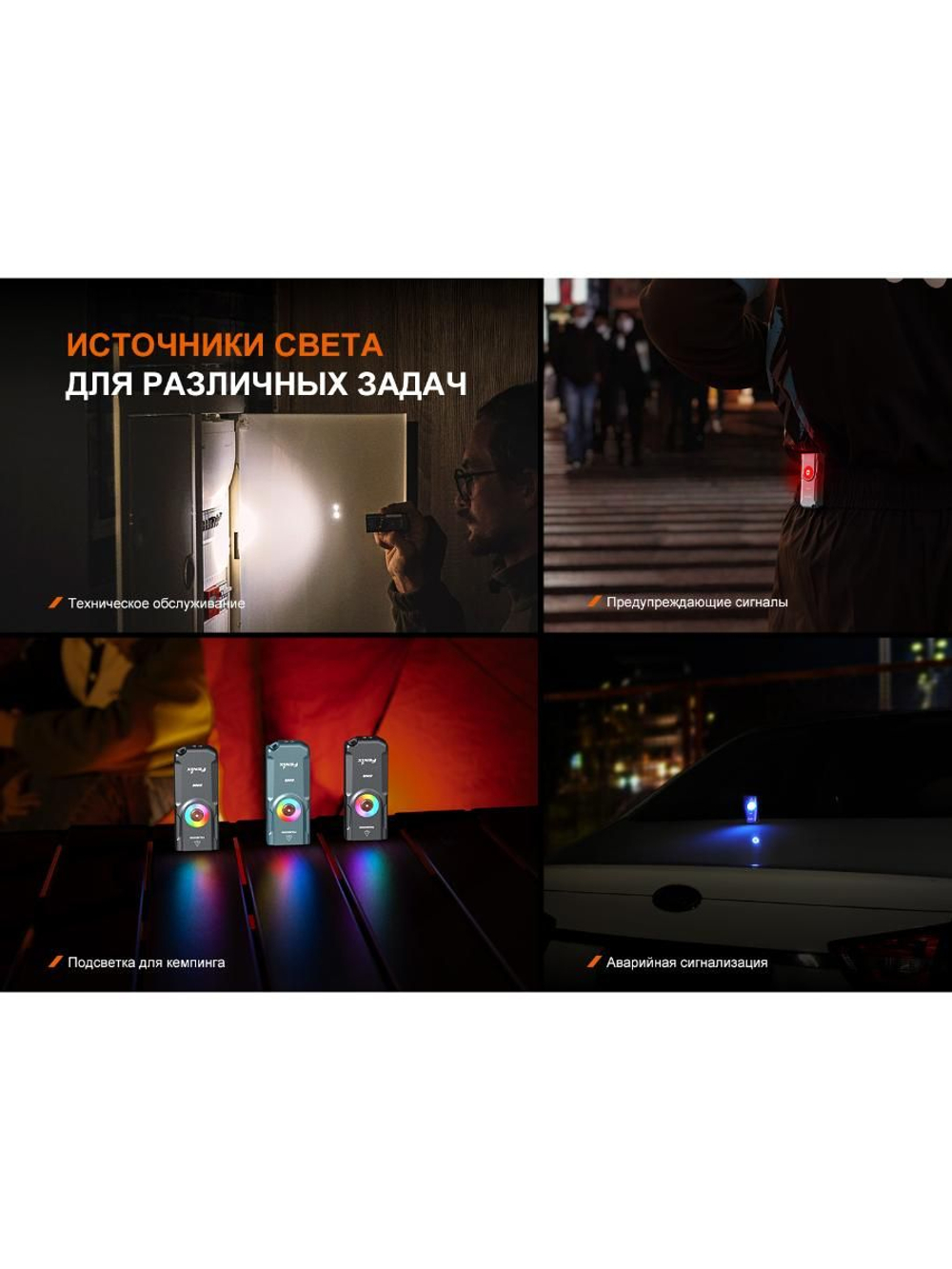 Фонарь-брелок Fenix E06R белый