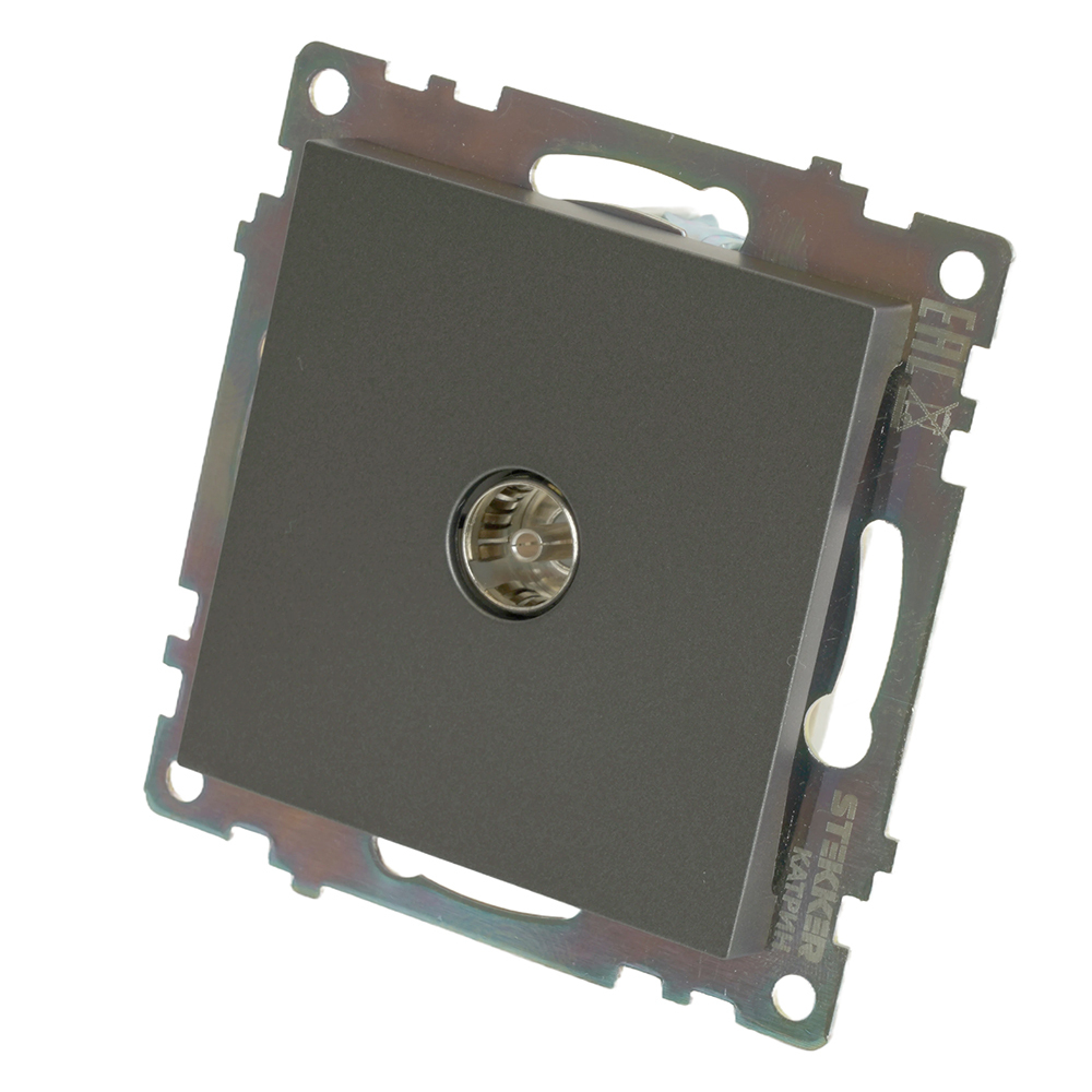 Розетка телевизионная 1-местная (механизм), 75 Ом, 5-862МГц, серия Катрин, графит, GLS00-7108-06 49419