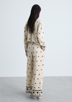 Прямые брюки с вышивкой