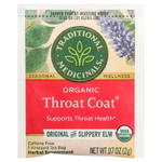 Traditional Medicinals, Organic ThroatCoat®, оригинальный продукт со скользким вязом, без кофеина, 16 запеченных чайных пакетиков, 32 г (1,13 унции)