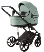 Детская коляска Adamex Locco Light Deluxe 3 в 1 LL-SA20 (СЕРО-ЗЕЛЕН. КОЖА)