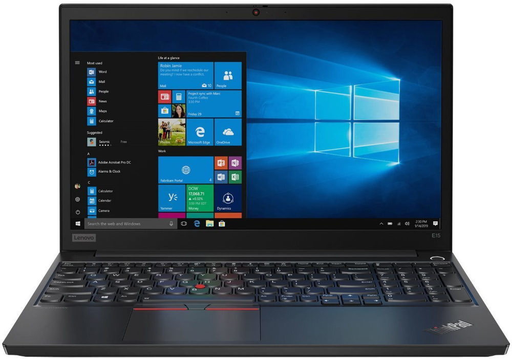 Ноутбук Lenovo ThinkPad E15-IML Intel Core i7 10510U, 1.8 GHz, 16384 Mb, 15.6; Full HD 1920x1080, 256 Gb SSD, DVD нет, AMD Radeon RX 640 2048 Mb, WiFi, Bluetooth, FPR, Windows 10 Professional, черный, 2.1 кг, 20RD0014RT