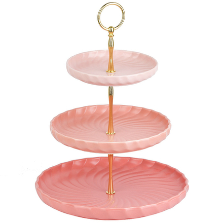 Фруктовница 3-х ярусная "Fresh Taste. Pink" d=26/20,5/15см h=34см (индивидуальная упаковка)