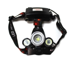 Фонарь светодиодный аккумуляторный налобный (5W LED,400Lm,2000mAh,зарядка12V,время раб.4ч,время заряд.5ч,защита гнезда зарядки) Forsage F-01147