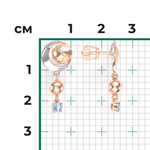Серьги-пусеты «Постижение тайн» из комбинированного золота с топазом