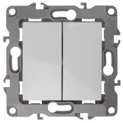 12-1106-01 ЭРА Переключатель двойной, 10АХ-250В, IP20, Эра12, белый