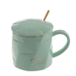 GAEM Кружка с крышкой и ложкой, 400 мл, L13 W9,5 H9,5 см, 4в.