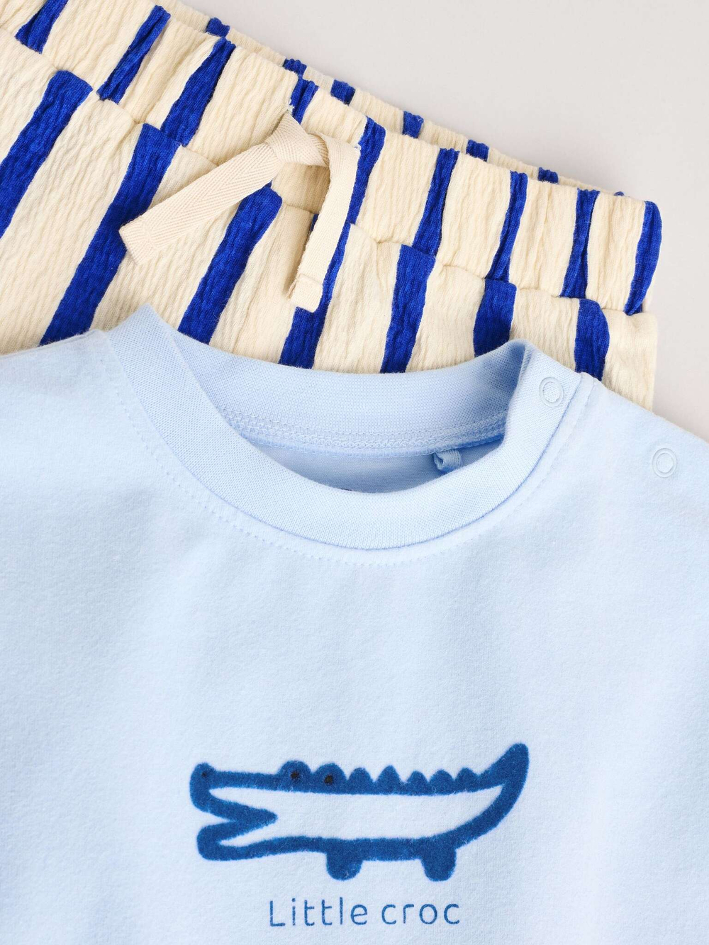 Лонгслив и брюки в комплекте для малышей Next E48-220, Бежевый, Голубой