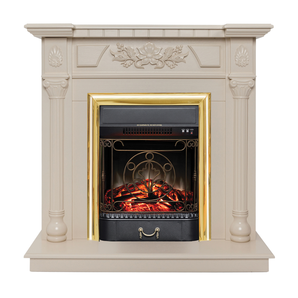 Каминокомплект Real Flame Dacota WT с очагом Majestic Lux Brass
