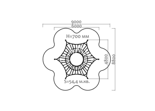 Пространственная канатная конструкция (фракция 16) 34013.21