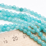 Амазонит граненый бусины, диаметр около 4,2 мм, цена за отрезок 19 см (1/2 нити)
