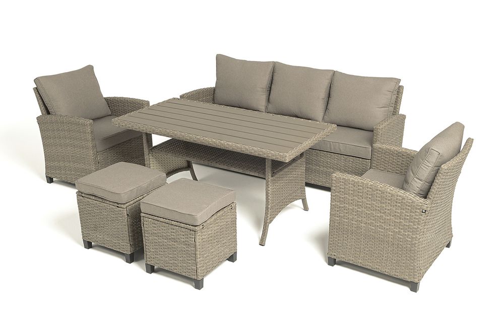 "Мэдисон" обеденная группа из искусственного ротанга, цвет соломенный