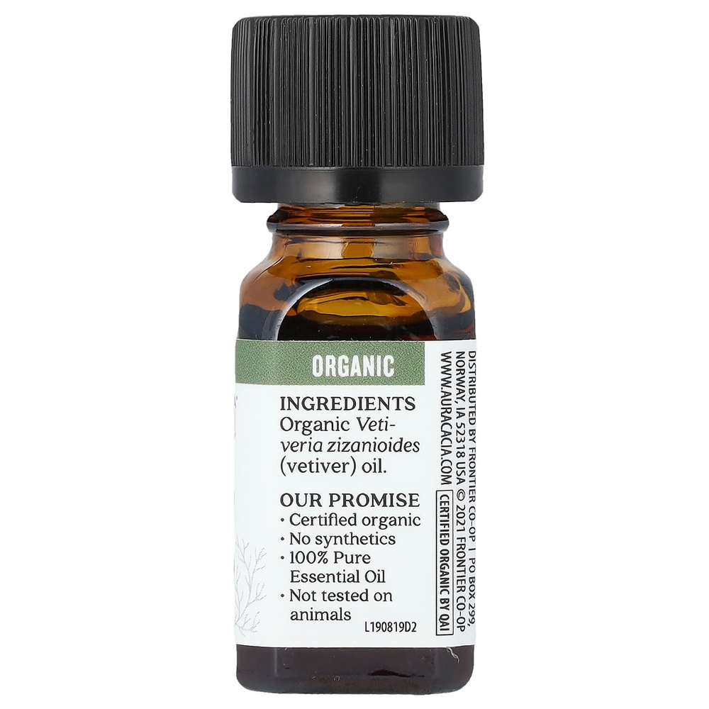 Aura Cacia, Органический ветивер, 0,25 ж. унц. (7,4 мл)