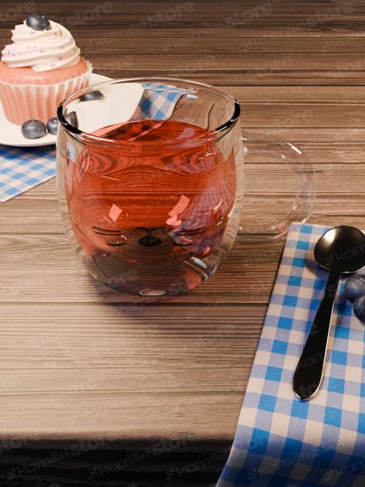 Чашка стеклянная подарочная 250 мл. Kamille KM 9017 с двойными стенками