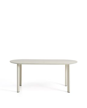 Уличный стол Erice из алюминия и закаленного стекла цвета экрю, 180 x 90 см