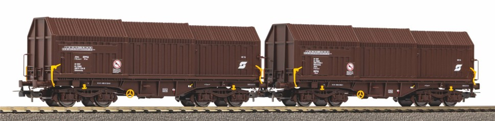 Набор из 2-х грузовых вагонов с телескопической крышей ÖBB, эпоха IV