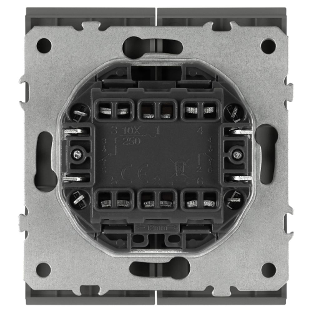 Переключатель ЭРА Arktik 16-1106-06 двойной 10АХ-250В графит | Эра Arktik