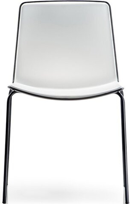 Стул пластиковый Pedrali Tweet, белый, черный, хромированный