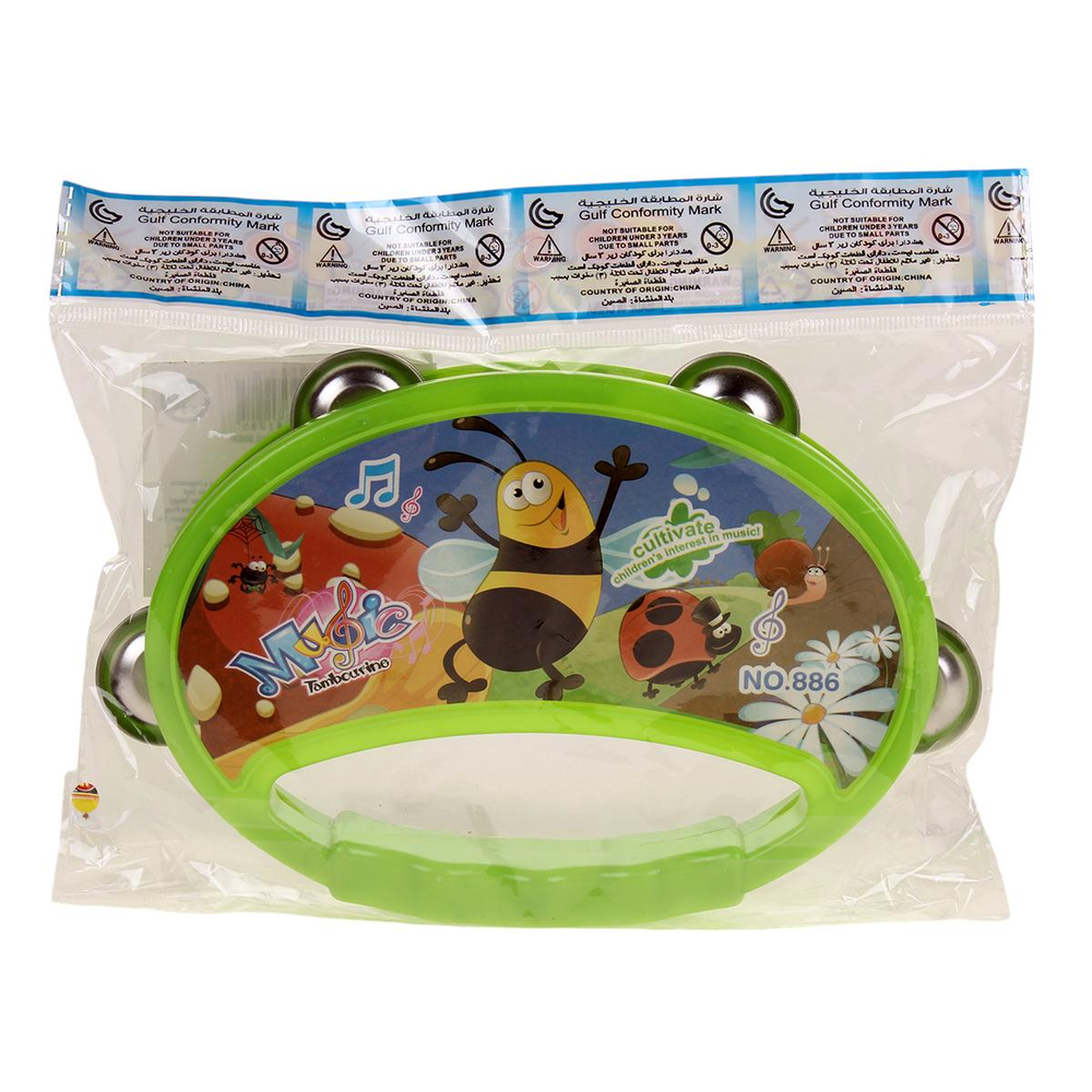 Бубен 16см, зеленый, пакет 886B