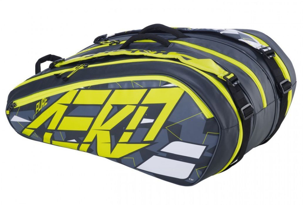 Сумка теннисная Babolat Pure Aero RHX12 - grey/yellow/white