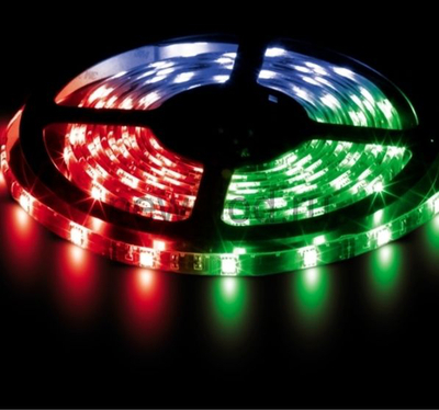 RGB Лента светодиод. RGB 5000х10х2мм, 1м-14,4Вт, 12В, 60 диодов, IP65