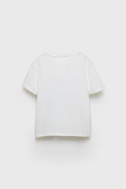 ZARA ФУТБОЛКА С ПРИНТОМ, БЕЛЫЙ