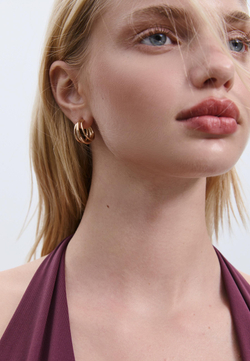 STRADIVARIUS Набор из 4 сережек-колец и искусственного жемчуга, золотой