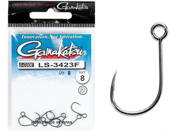 Крючки Gamakatsu LS-3423F NEW LABEL HOOKS BLACK разм. 08 8шт.