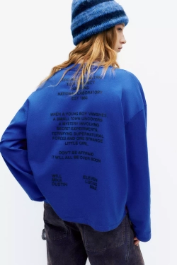 PULL&BEAR Футболка "Stranger Things ", синий