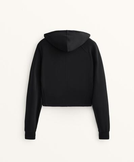 Oysho Укороченная толстовка Slim fit из мягкого модала, черный
