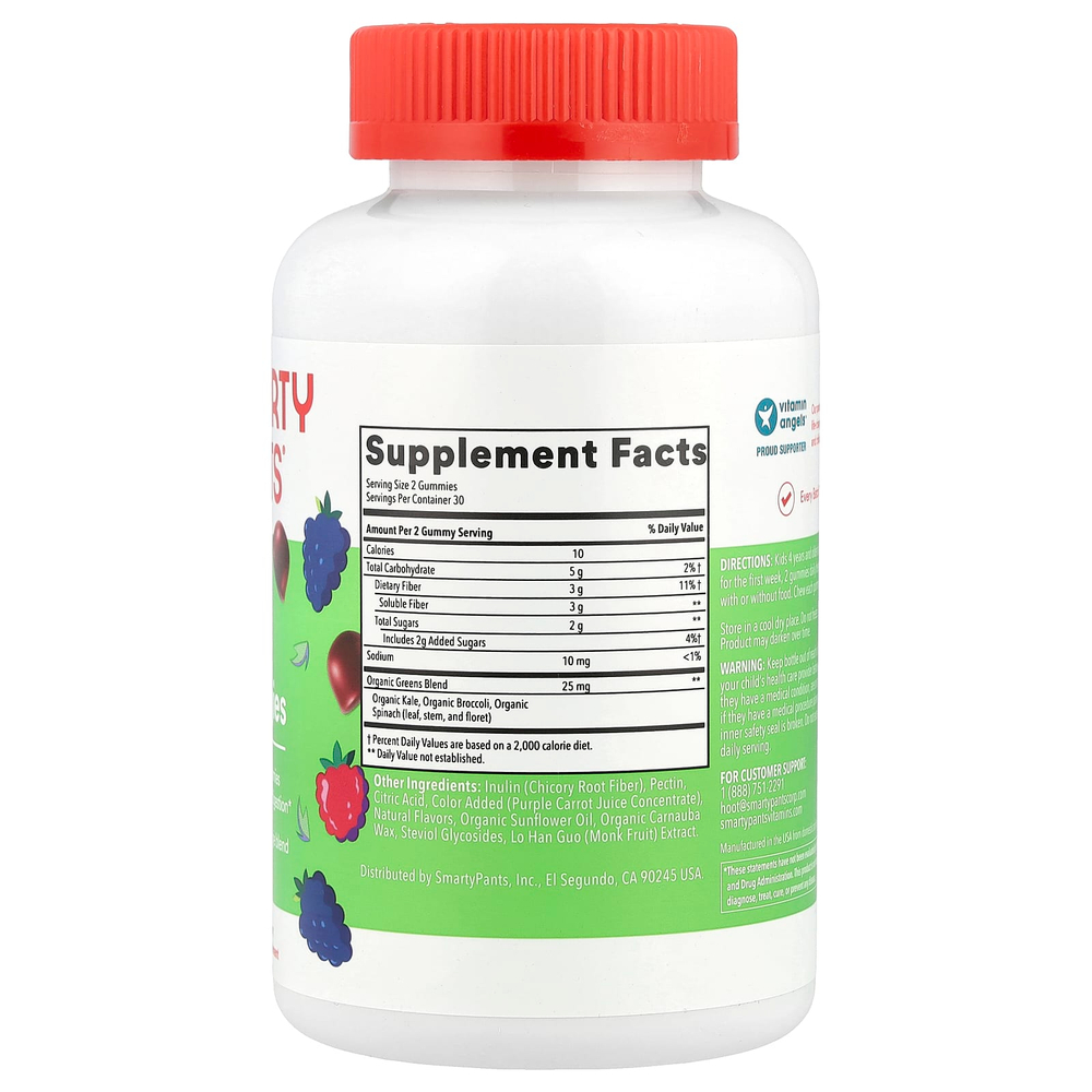 SmartyPants, Жевательные мармеладки с клетчаткой и овощами, ягодное ассорти, 60 жевательных таблеток