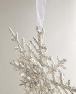 ZARA HOME ЕЛОЧНОЕ УКРАШЕНИЕ «СНЕЖИНКА», СЕРЕБРЯНЫЙ