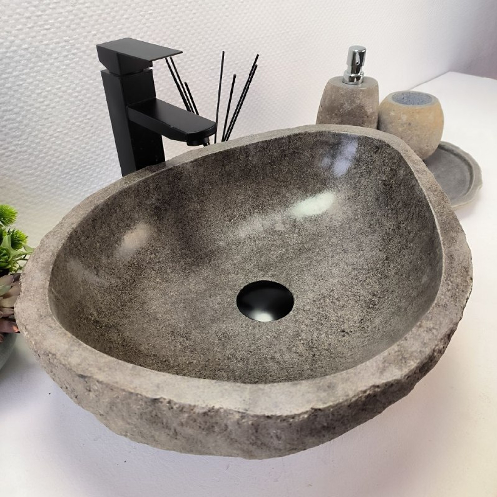 Раковина из речного камня RS-63329 (50*39*16) 0122