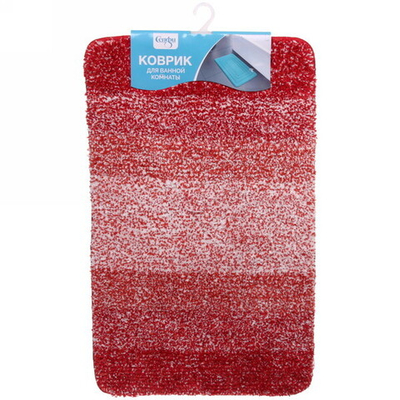 Коврик для ванной 50*80"Меланж» бордовый